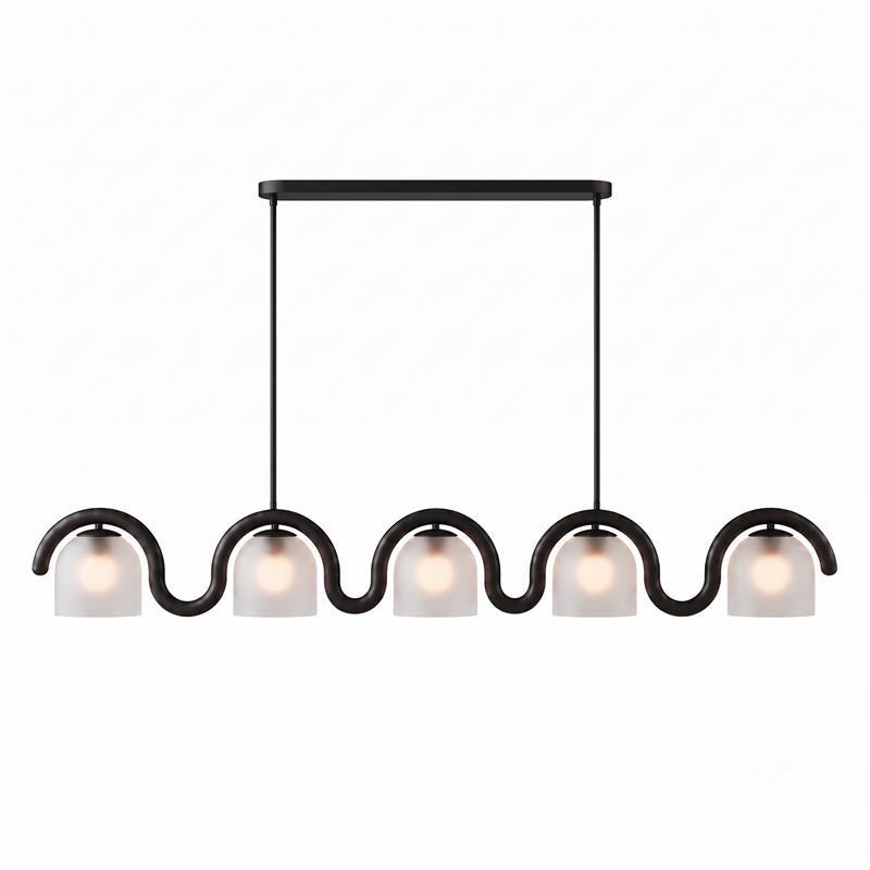 Wavy Terracotta Linear Glass Chandelier