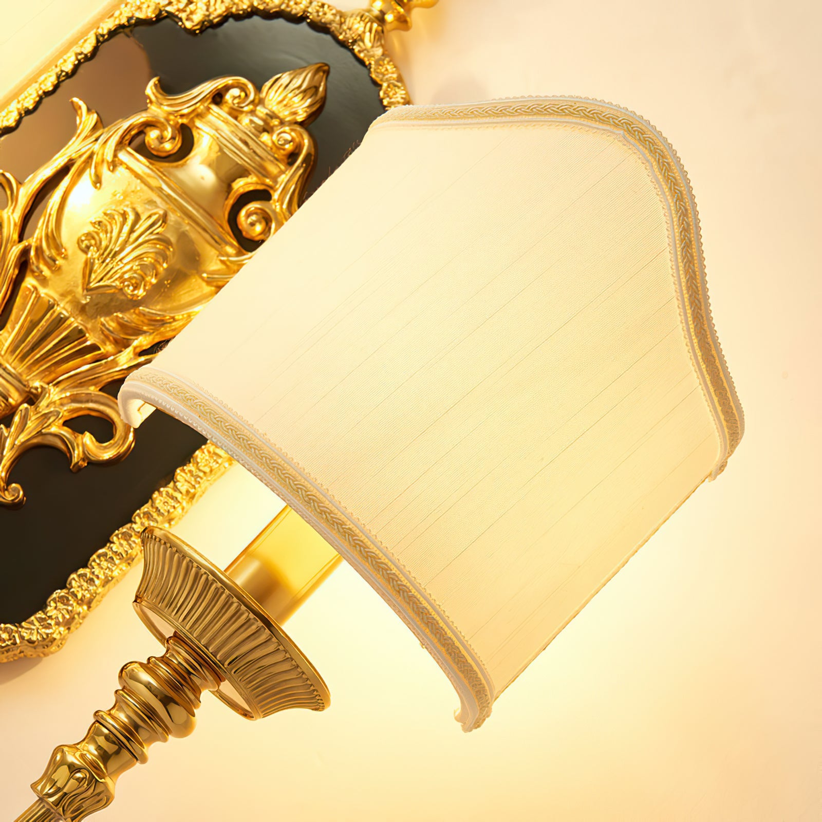 Brass Urn & Scalloped Shade Sconce