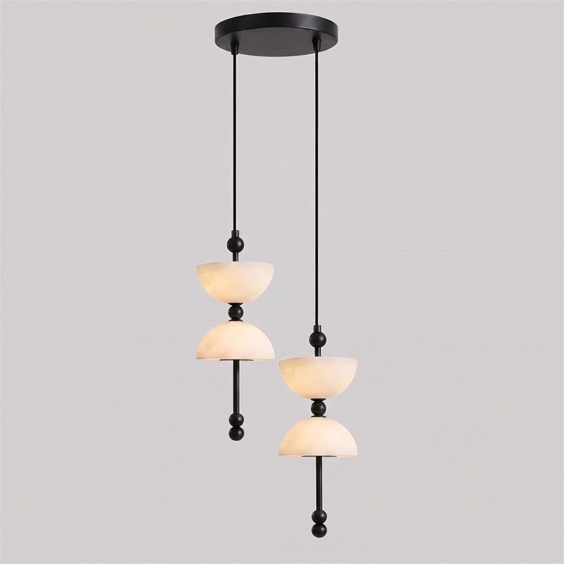Cascading Alabaster Dome Chandelier