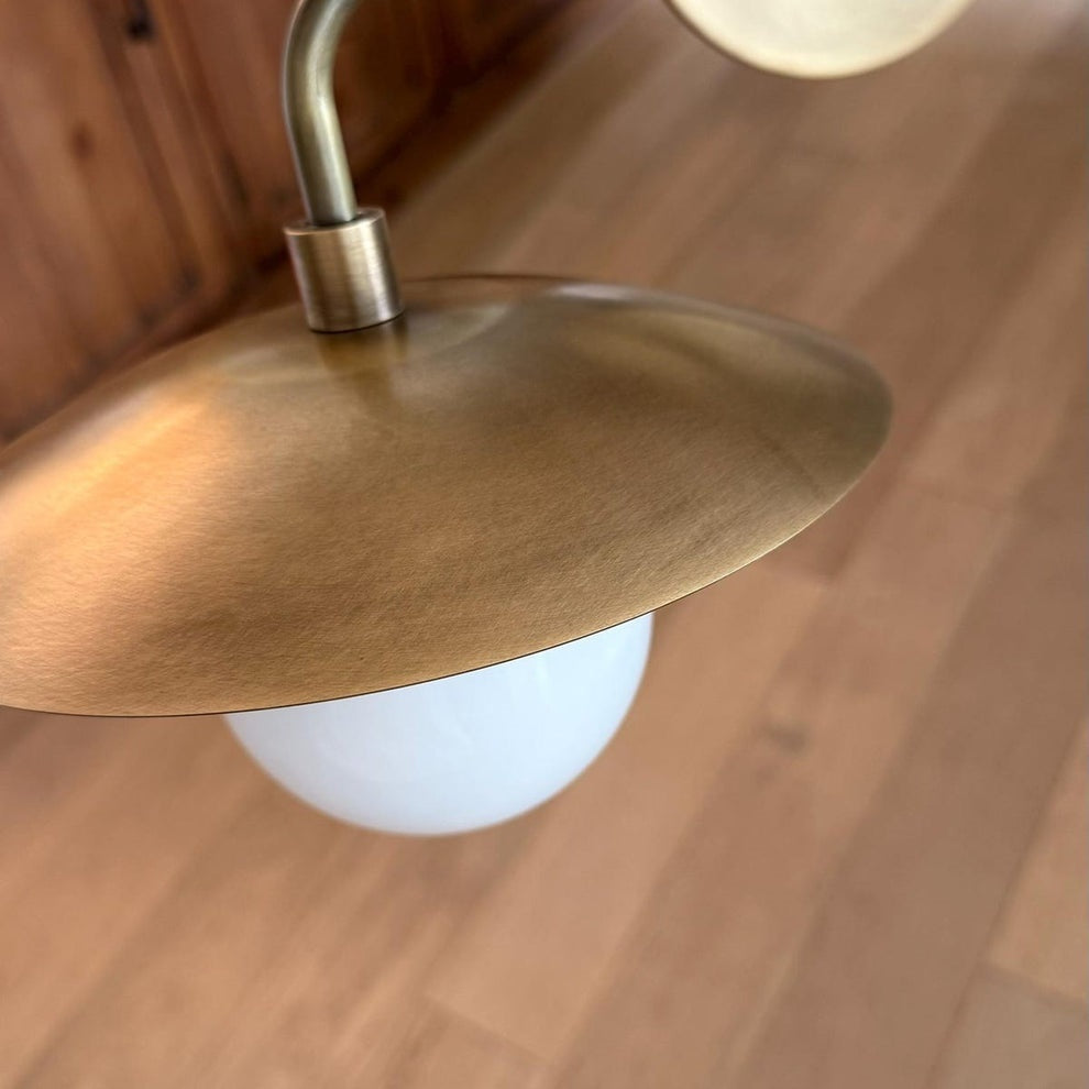 Twin Dome Plug-in Brass Wall Sconce