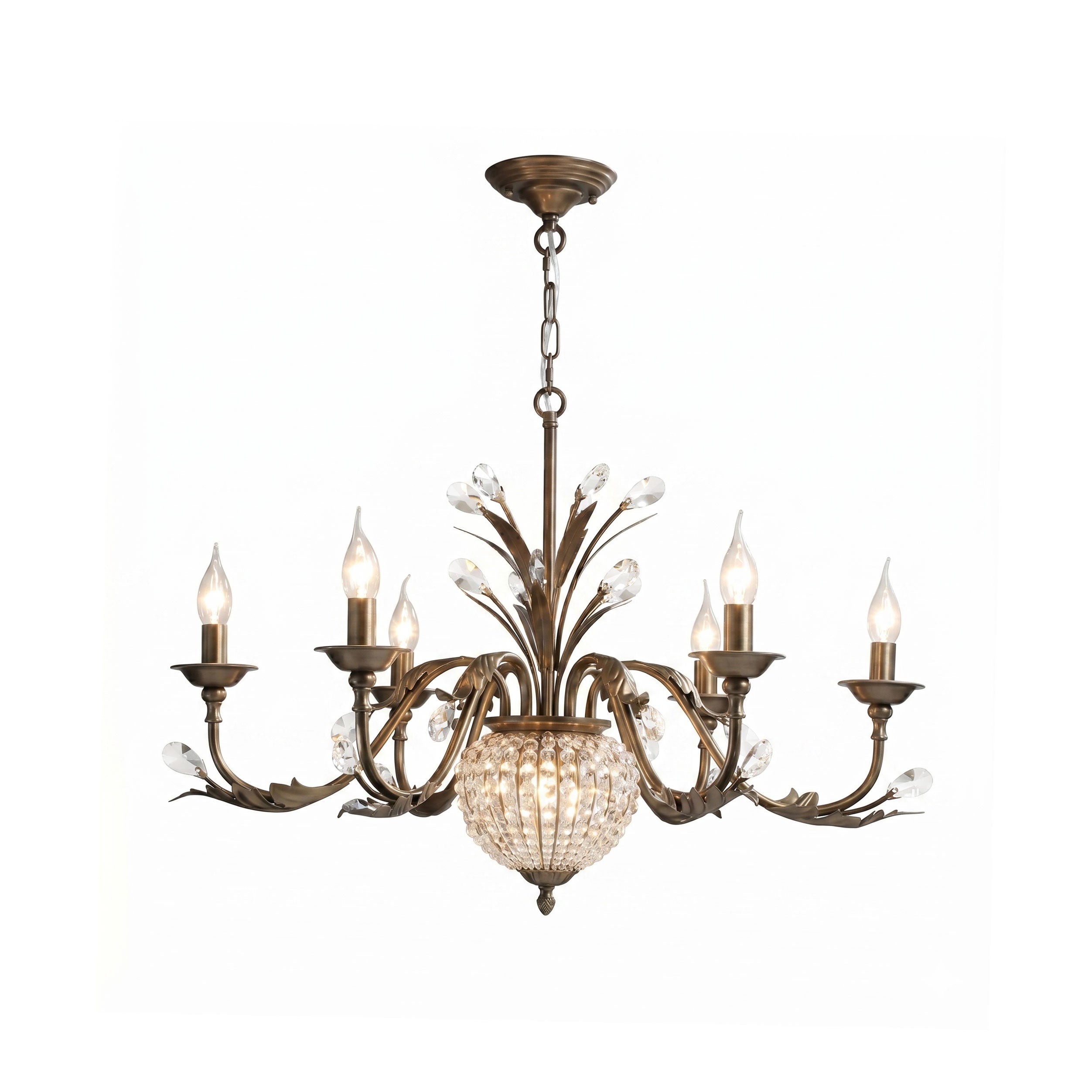 Coffee Gold Teardrop Crystal Chandelier