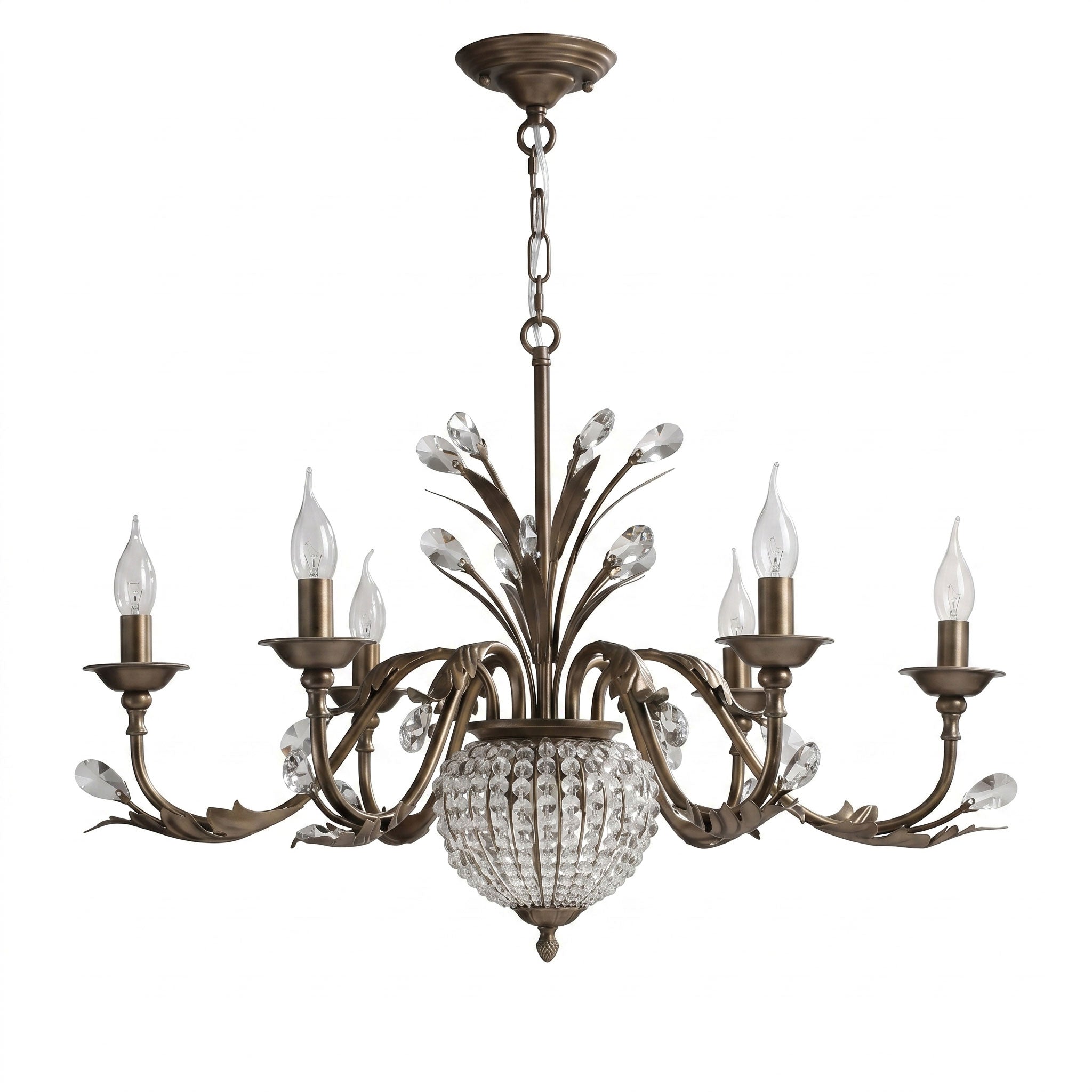 Coffee Gold Teardrop Crystal Chandelier