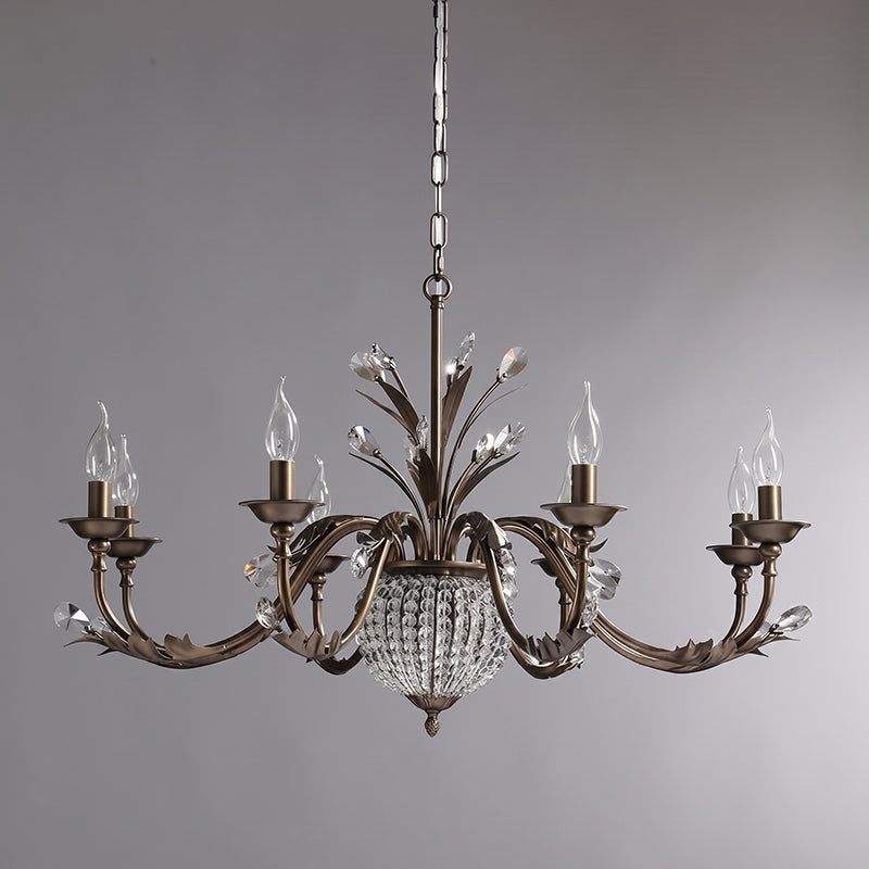 Coffee Gold Teardrop Crystal Chandelier