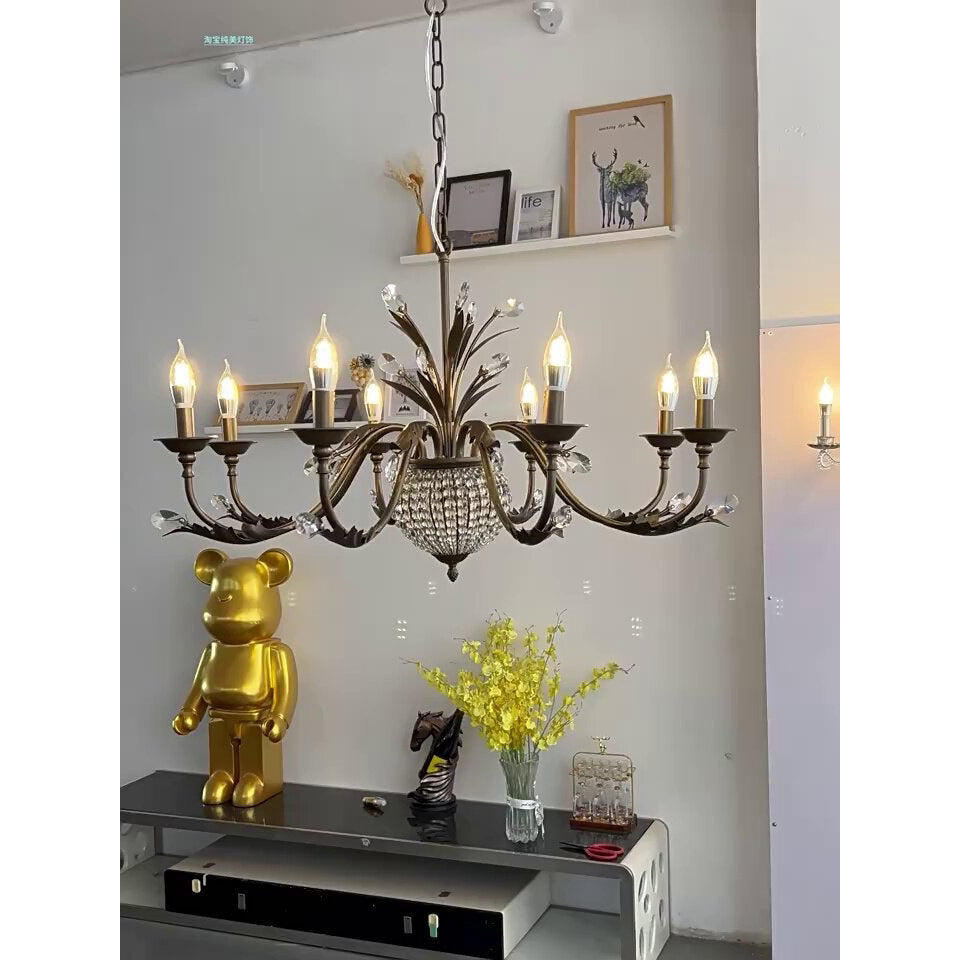 Coffee Gold Teardrop Crystal Chandelier