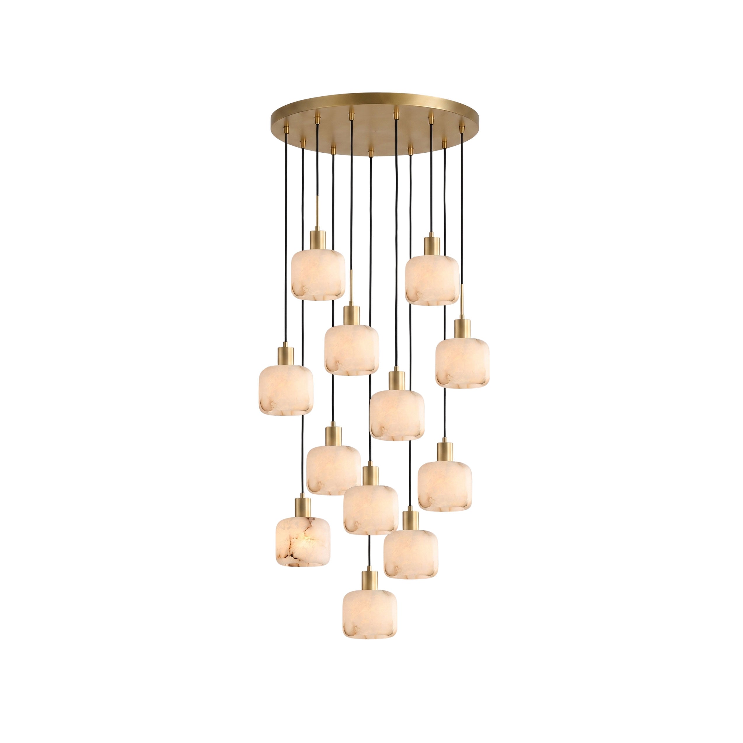 Cascading Alabaster Cube Chandelier