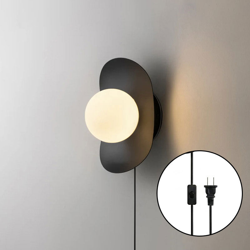 Organic Brass Plug-in Globe Wall Lamp