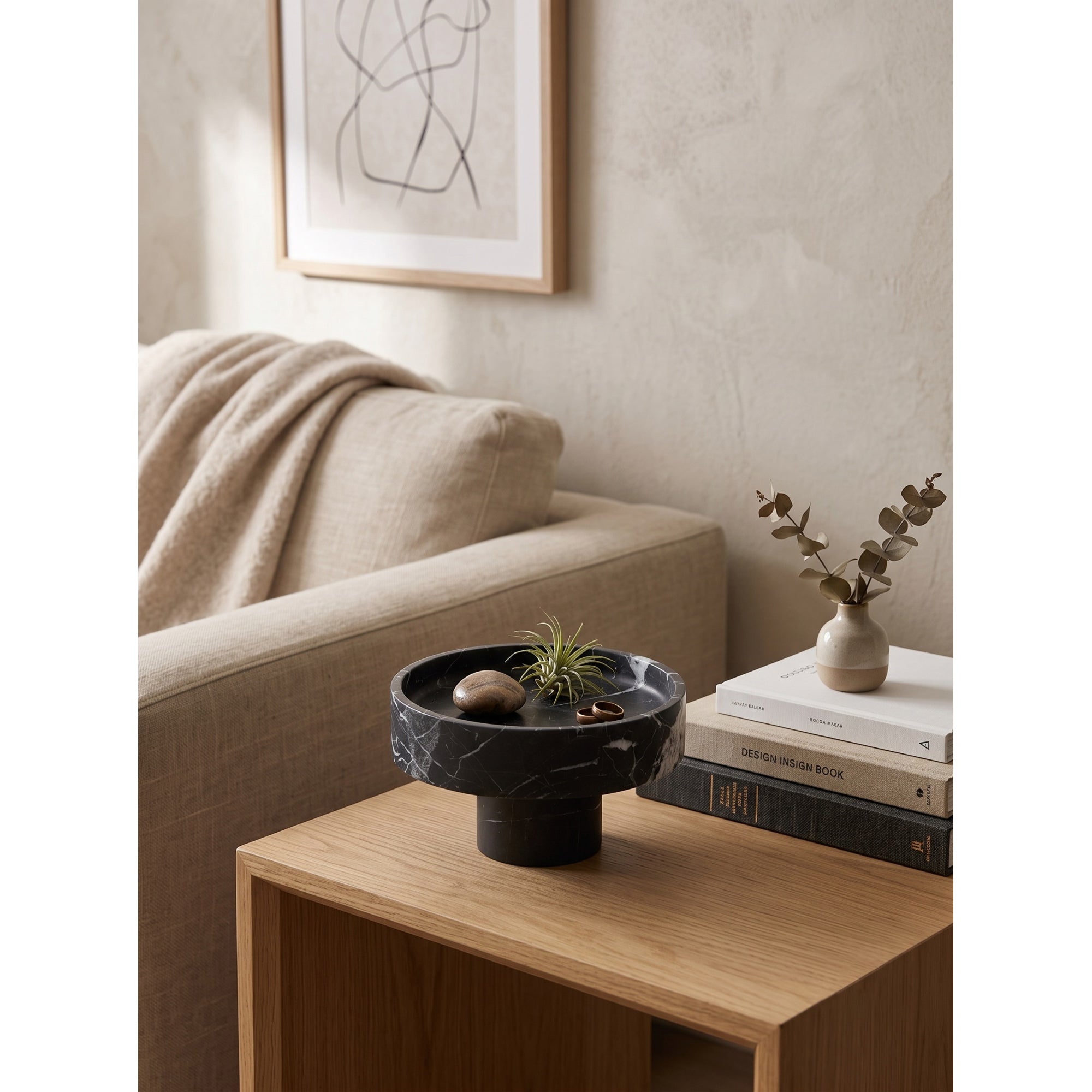 Footed Marble Pedestal Bowl