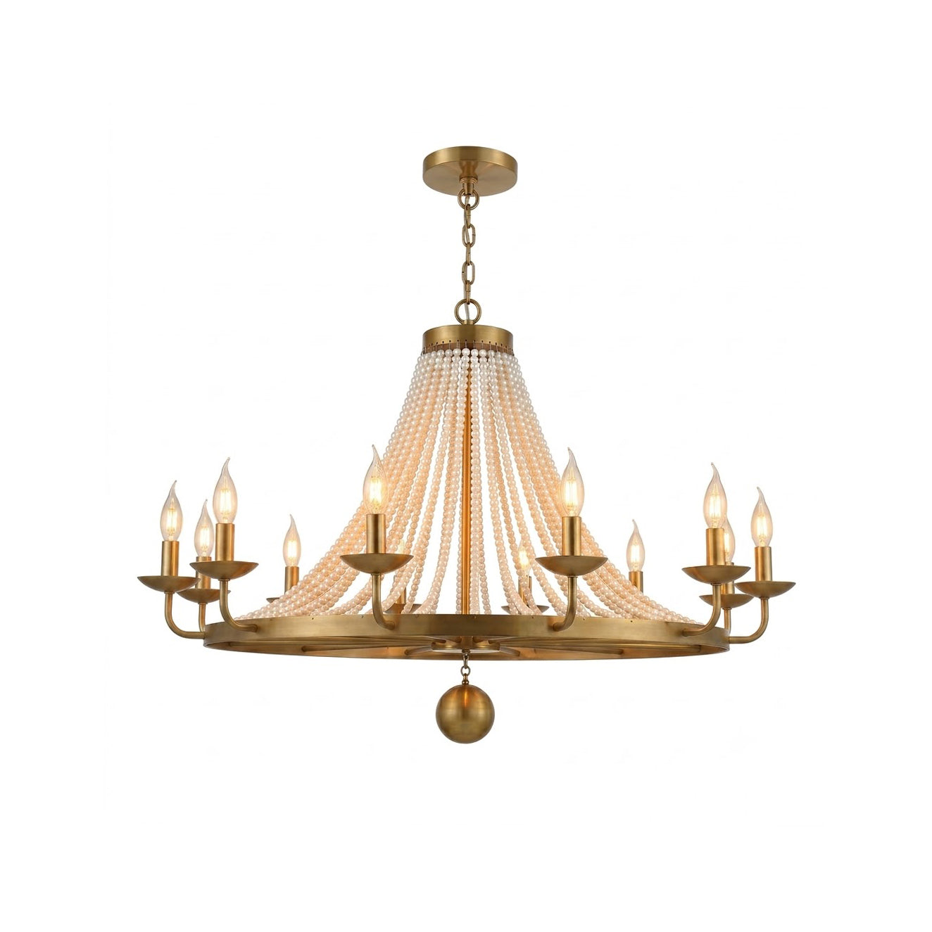 12-Light Draped Pearl Bead Chandelier