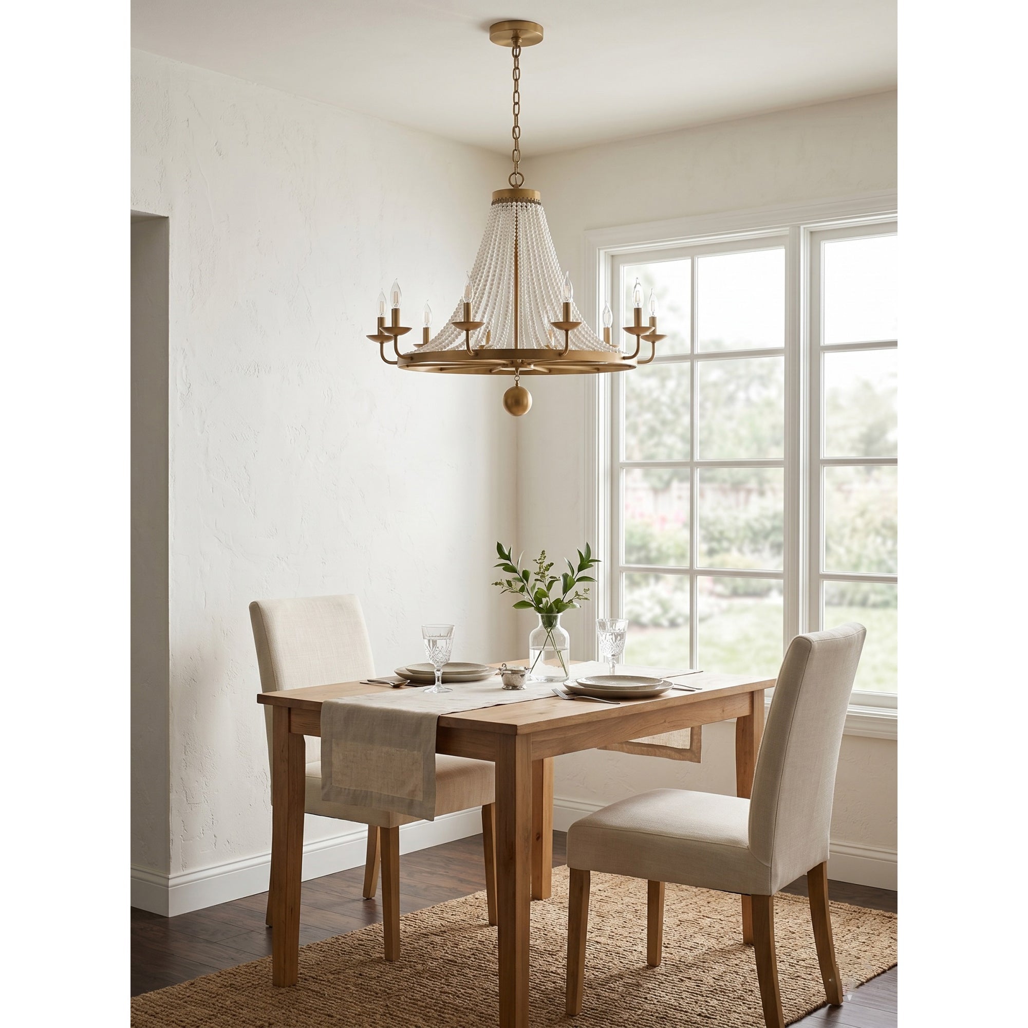 12-Light Draped Pearl Bead Chandelier