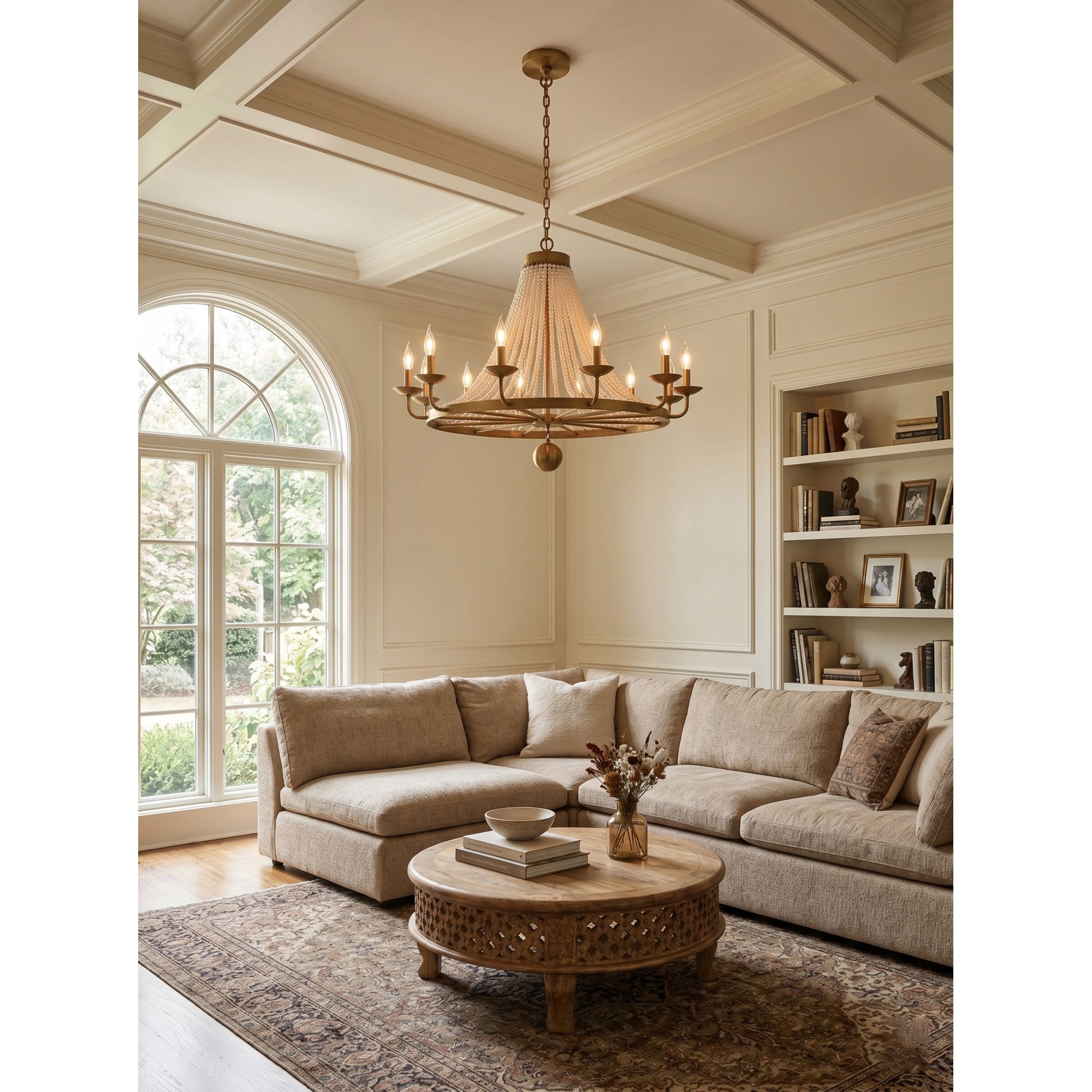12-Light Draped Pearl Bead Chandelier