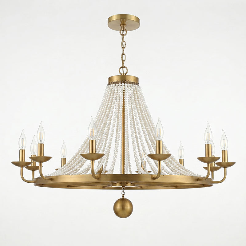 12-Light Draped Pearl Bead Chandelier
