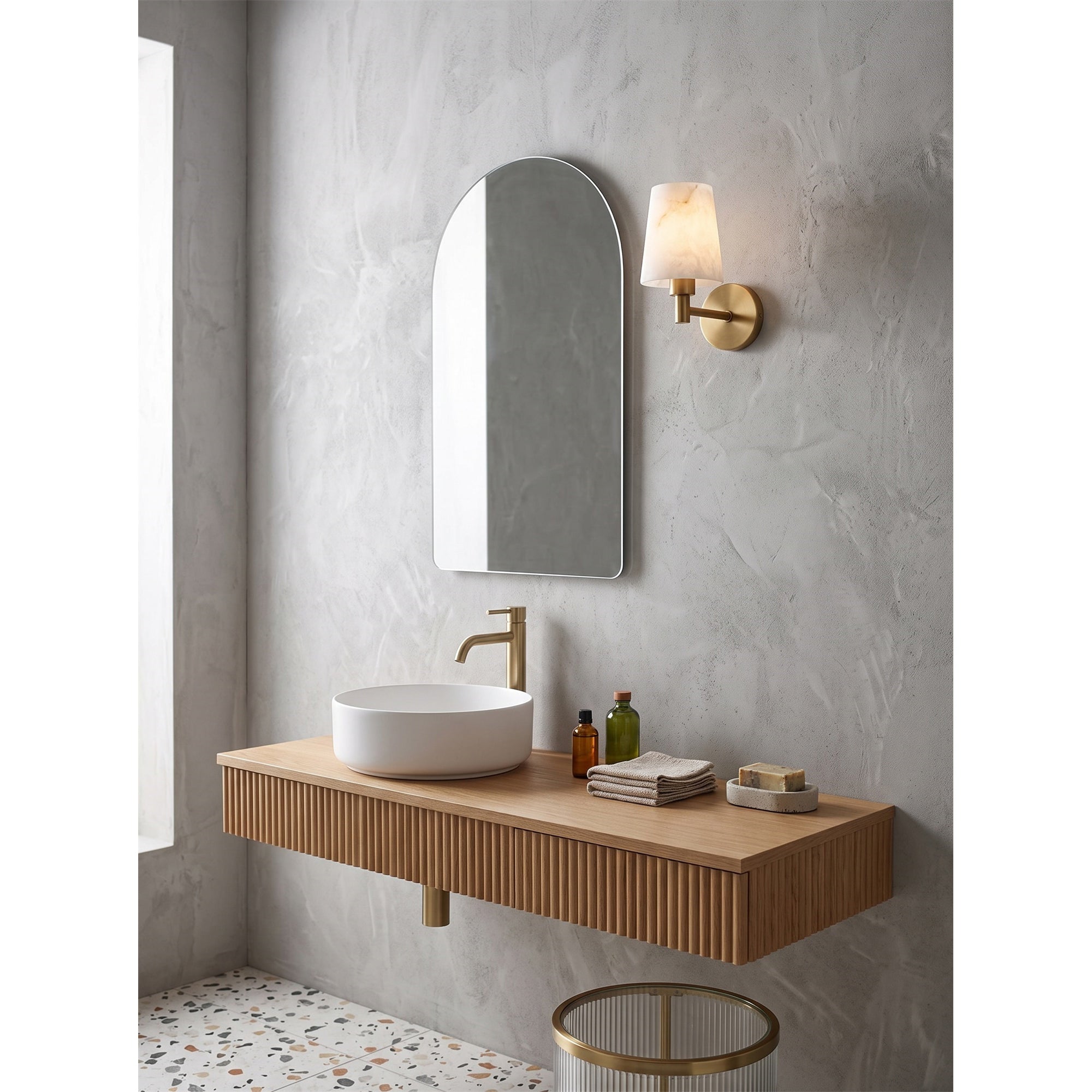 Petite Lantern Alabaster Wall Sconce