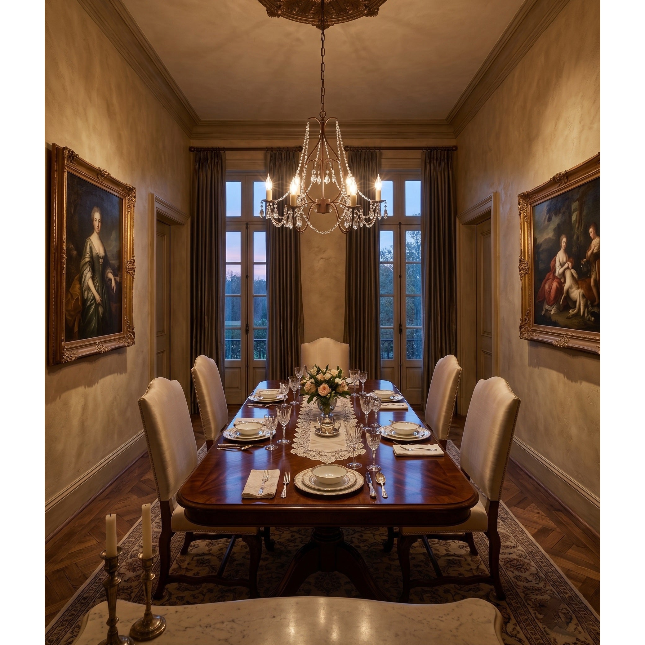 Beaded Crystal Candle-Style Chandelier