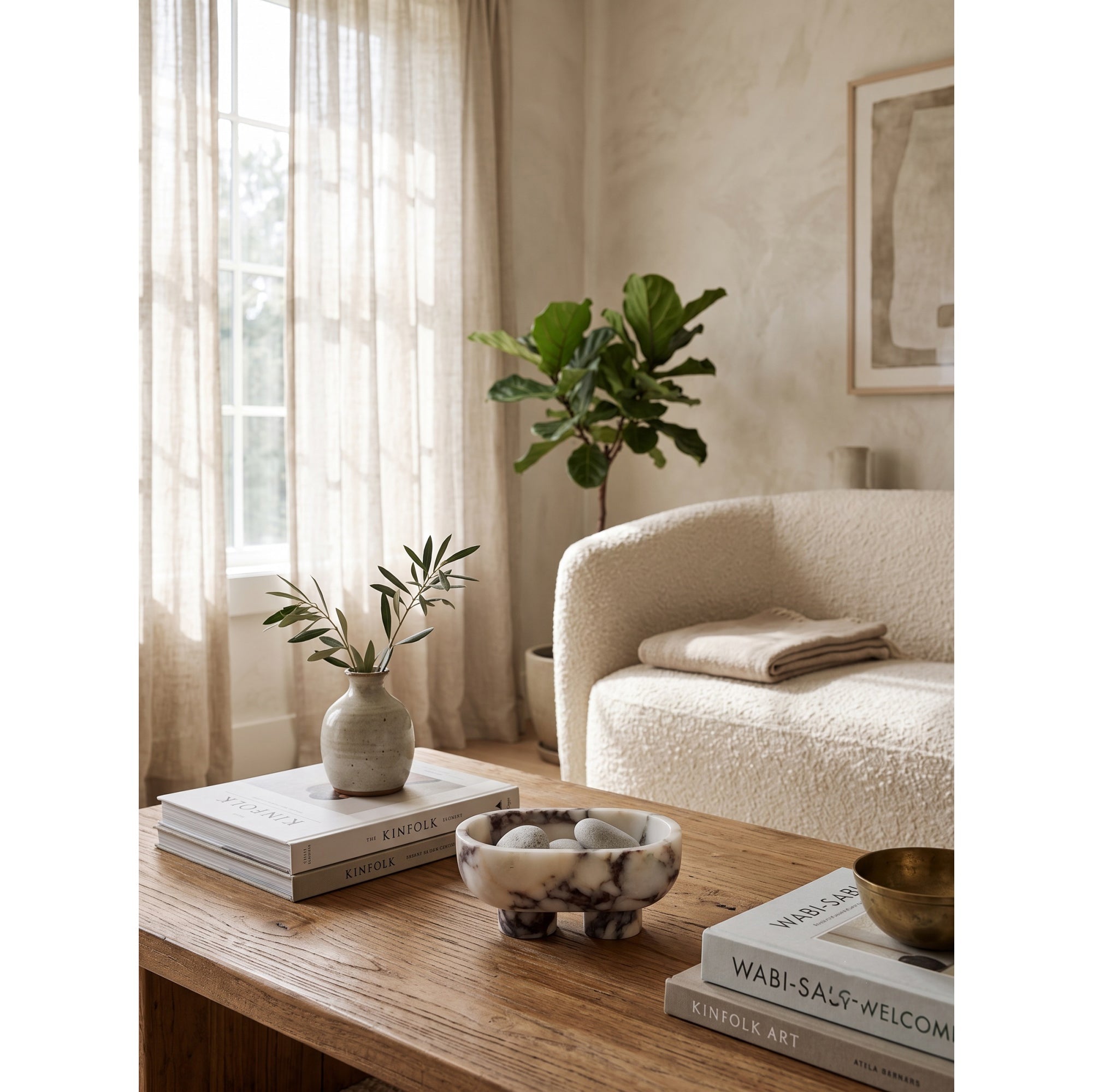 Footed Oval Stone Vanity Tray