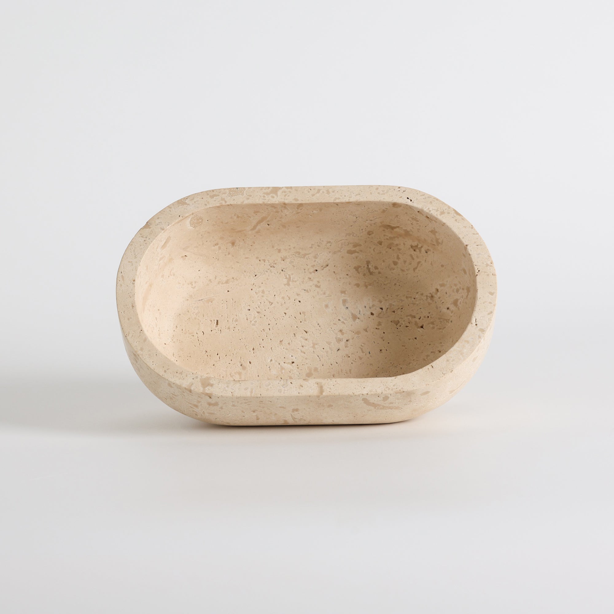 Footed Oval Stone Vanity Tray