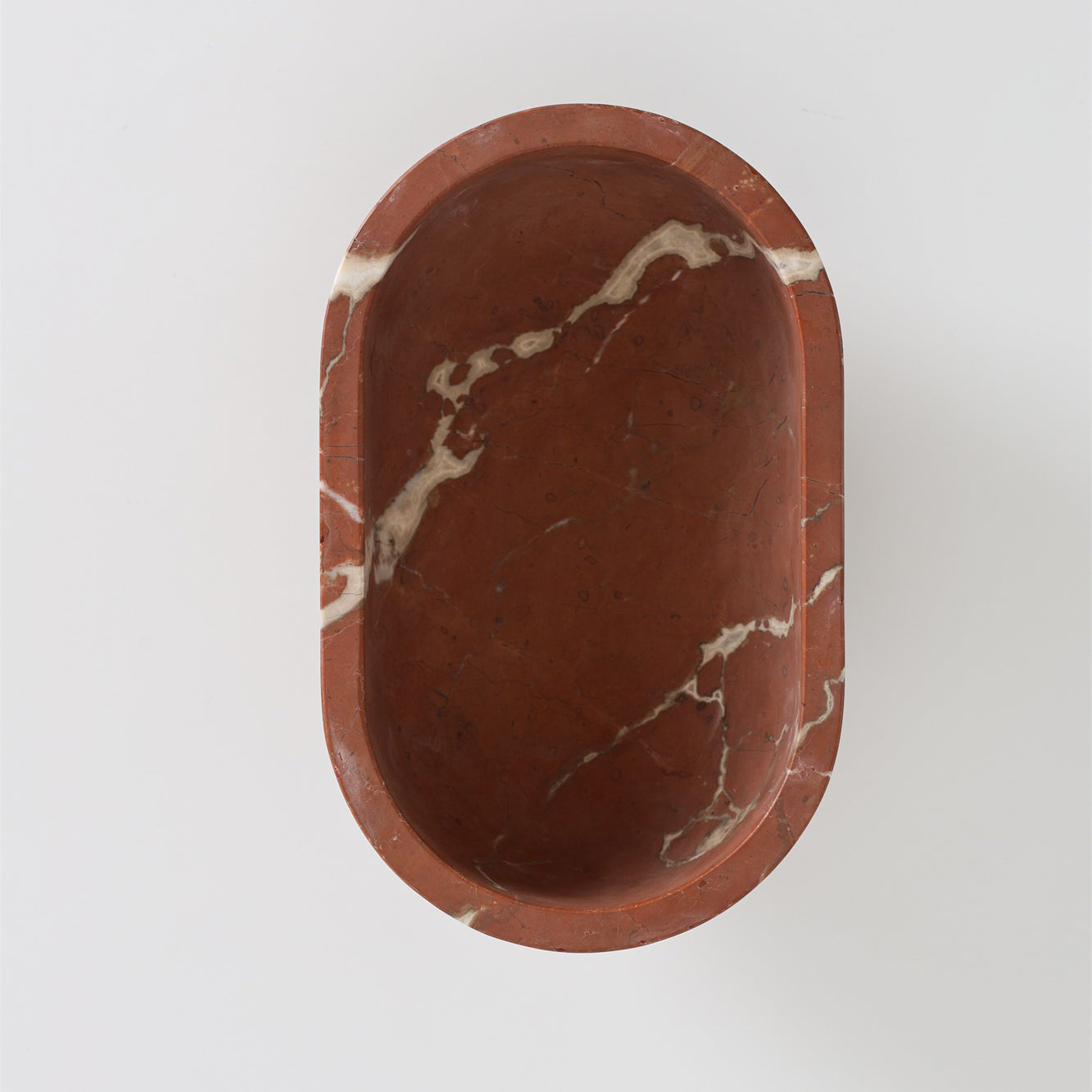Footed Oval Stone Vanity Tray