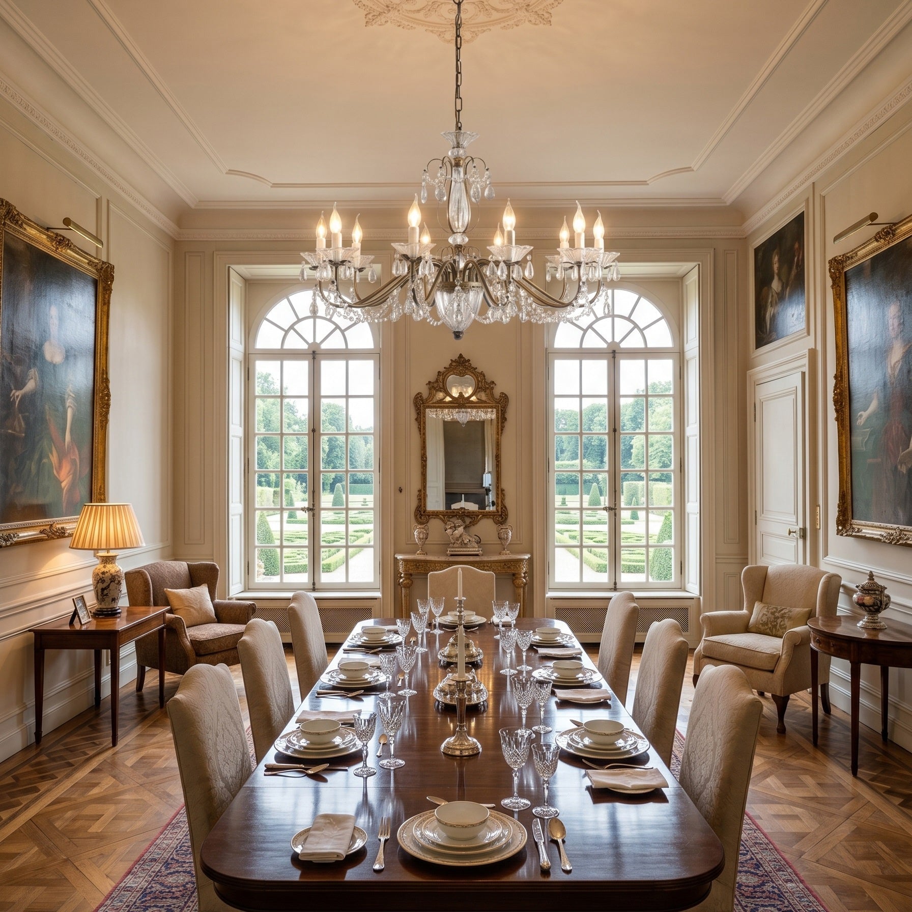 Tiered Antique Brass Crystal Chandelier