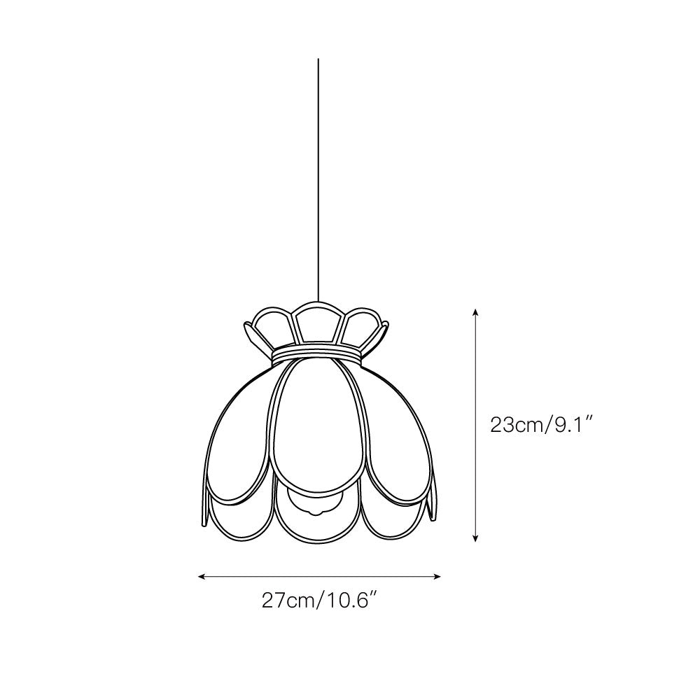 Canna Ribbed Glass & Brass Pendant