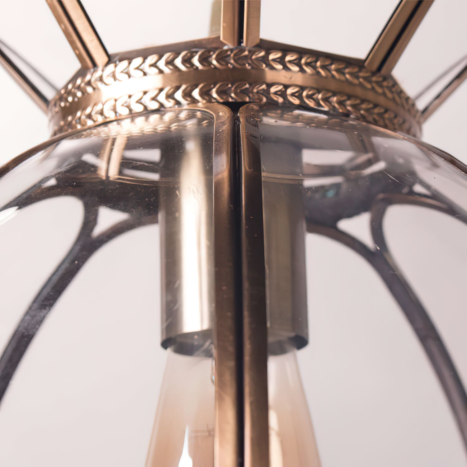 Canna Ribbed Glass & Brass Pendant