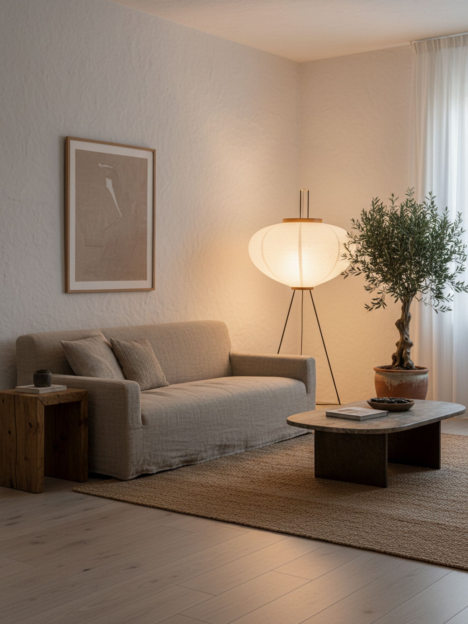 Nagare Mulberry Paper Floor Lamp