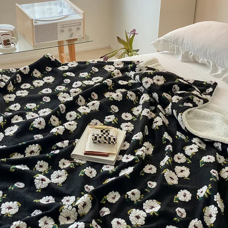 Marlow Tufted Floral Sherpa Throw