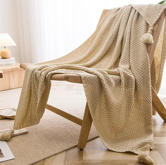 Vika Waffle Knit Throw