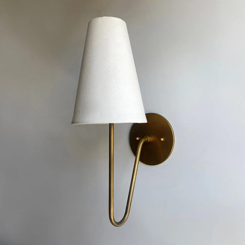 Cove Antiqued Brass Curved Sconce