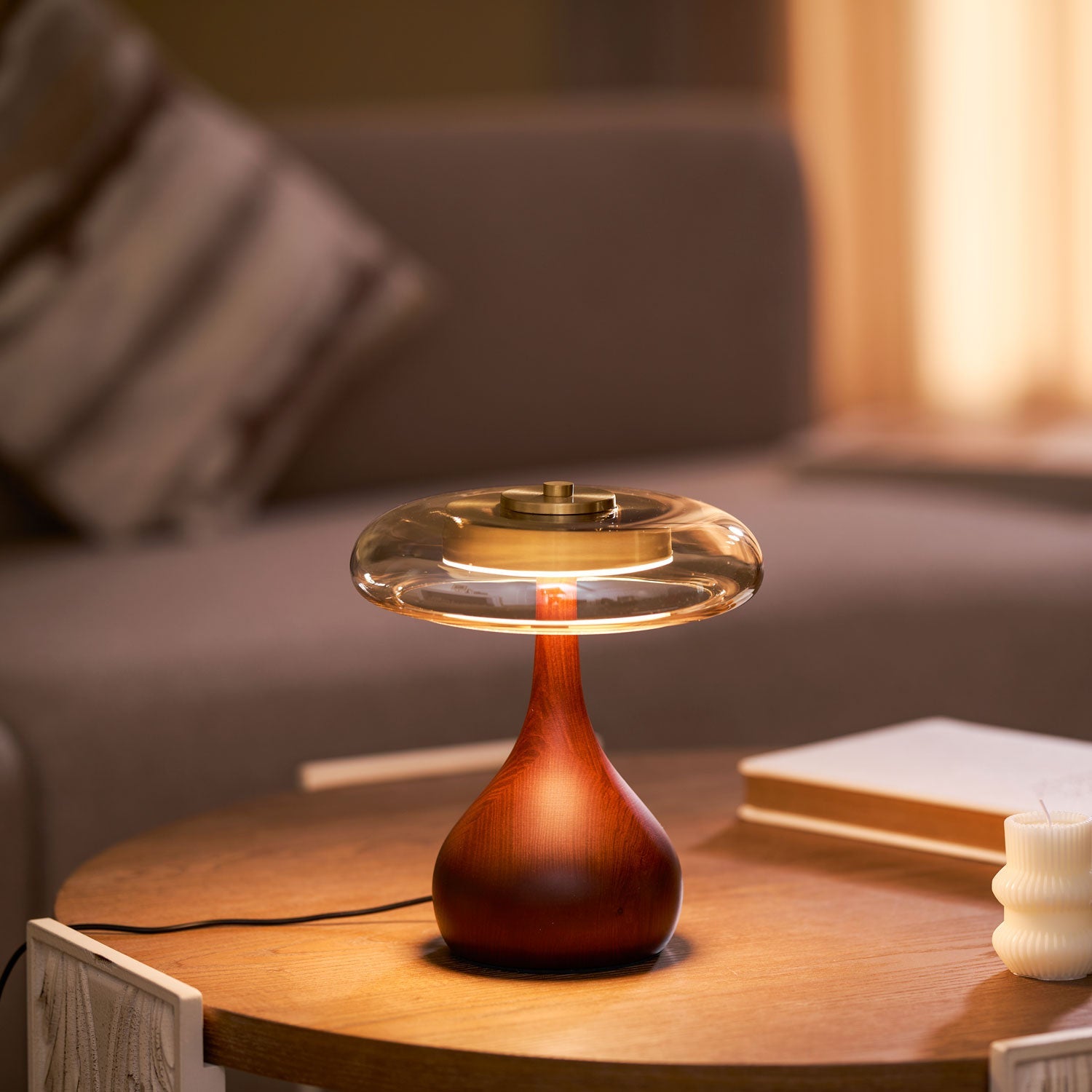 Amberwood Curve Table Lamp