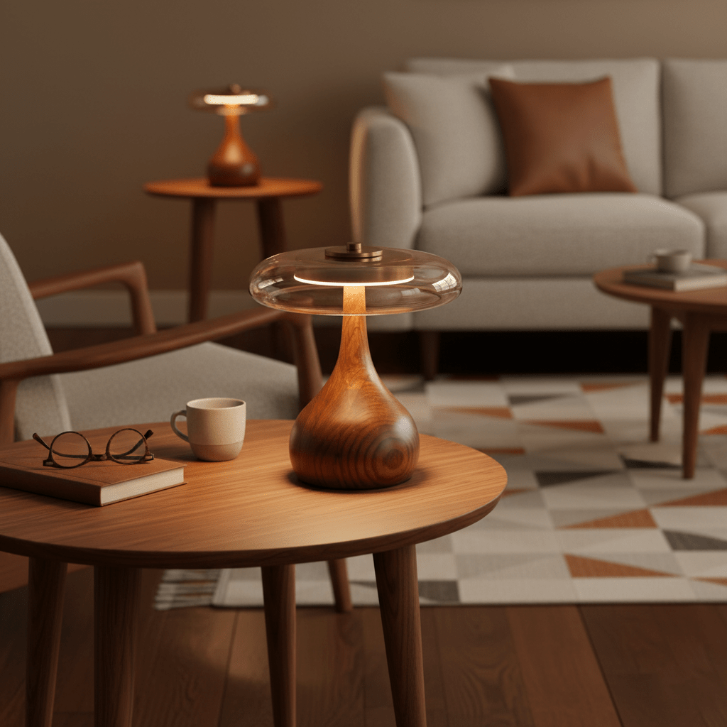 Amberwood Curve Table Lamp