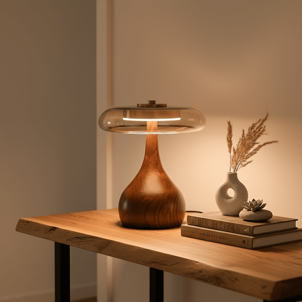 Amberwood Curve Table Lamp