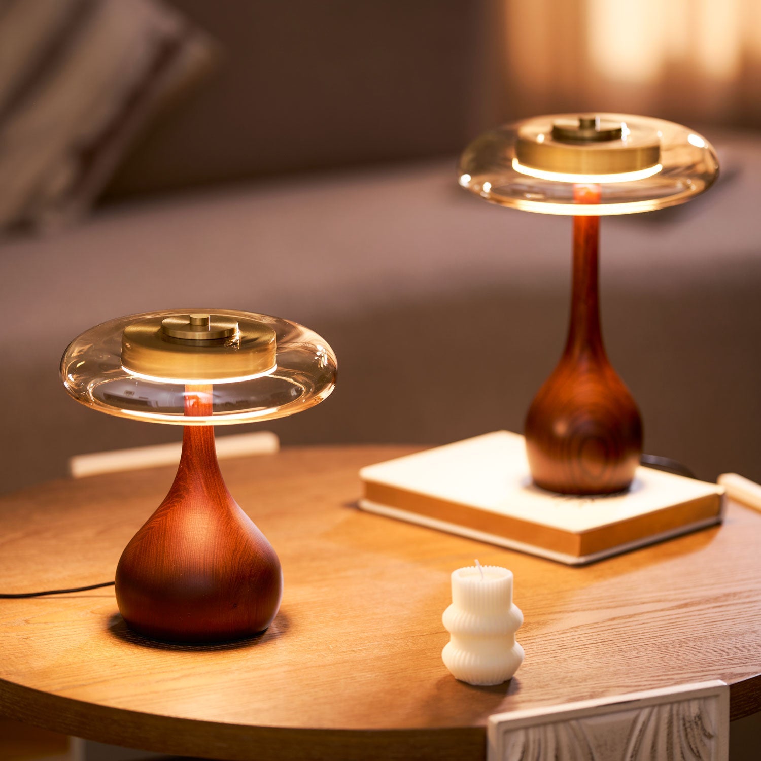 Amberwood Curve Table Lamp