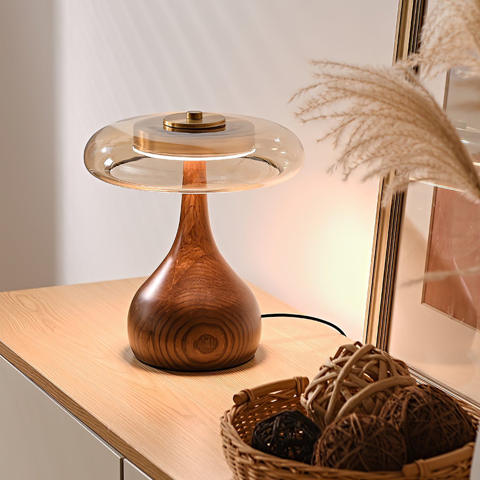 Amberwood Curve Table Lamp