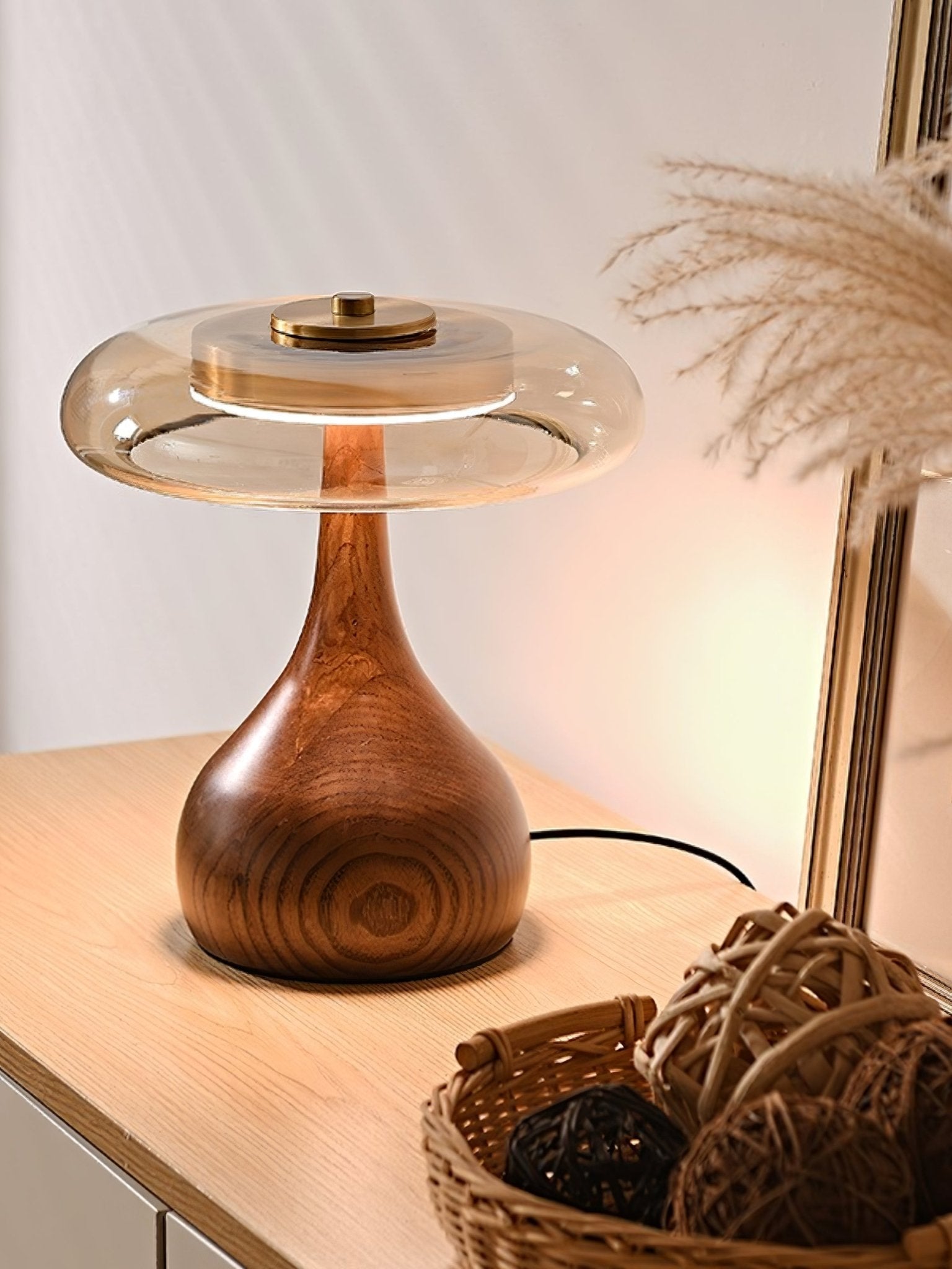 Amberwood Curve Table Lamp