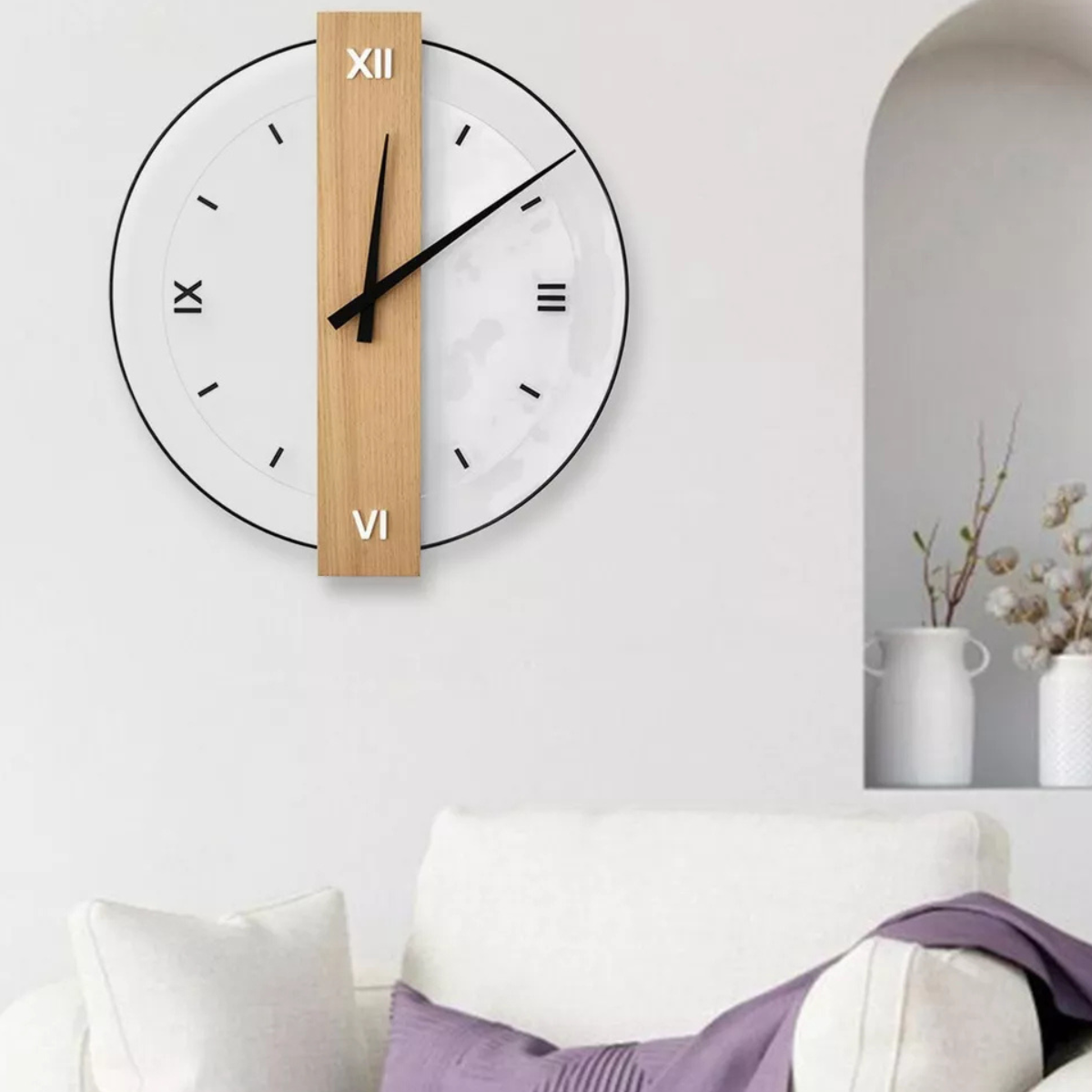 Large Wood Frame Wall Clock