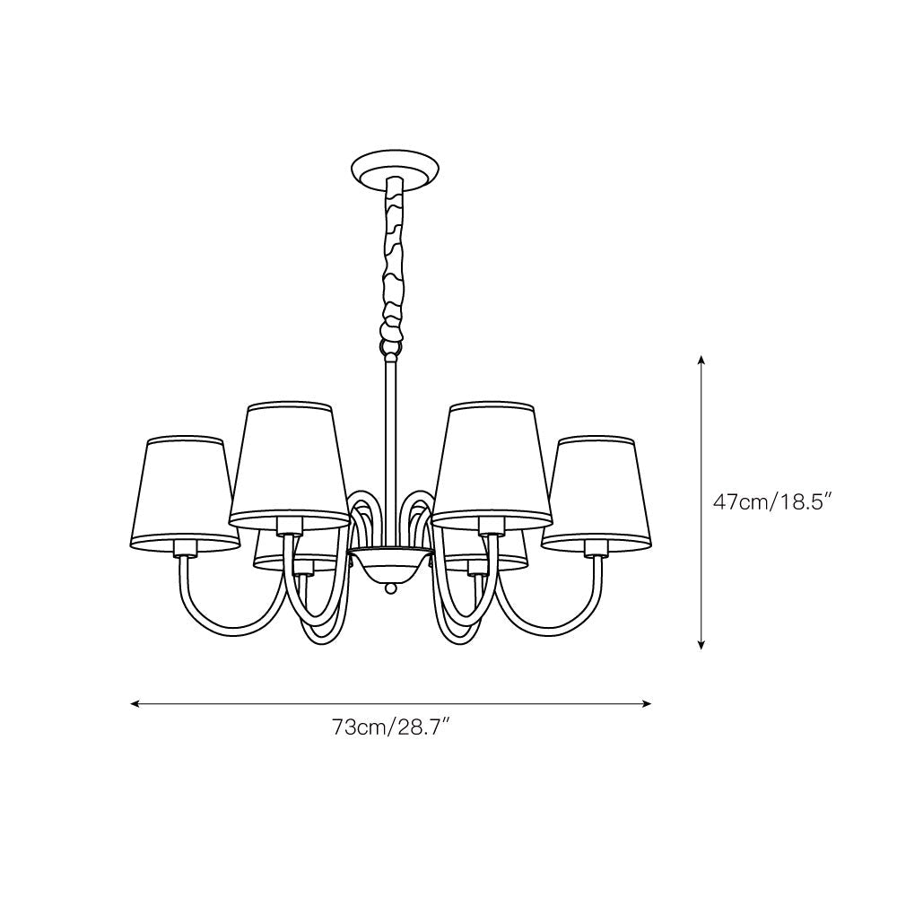 Harrow Aged Brass & Linen Chandelier