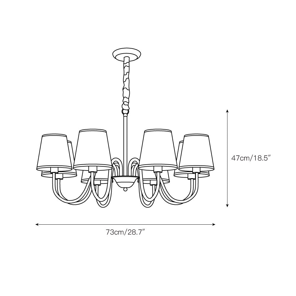 Harrow Aged Brass & Linen Chandelier