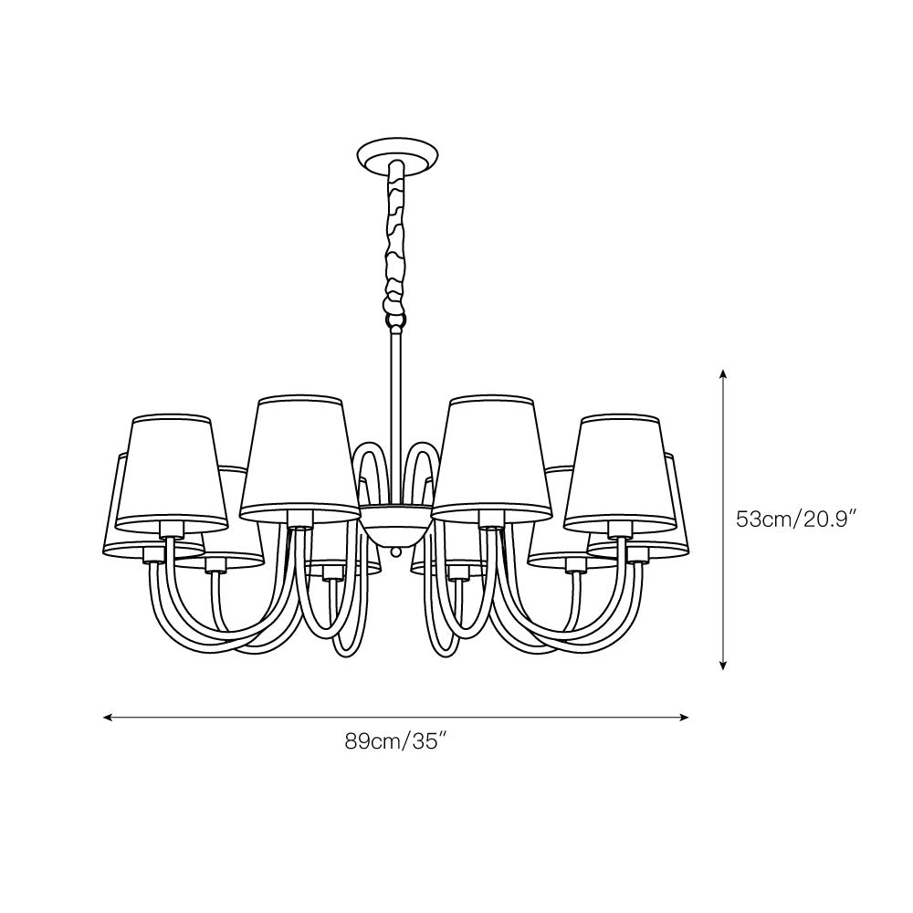 Harrow Aged Brass & Linen Chandelier