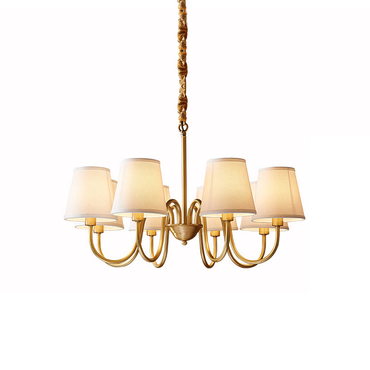 Harrow Aged Brass & Linen Chandelier