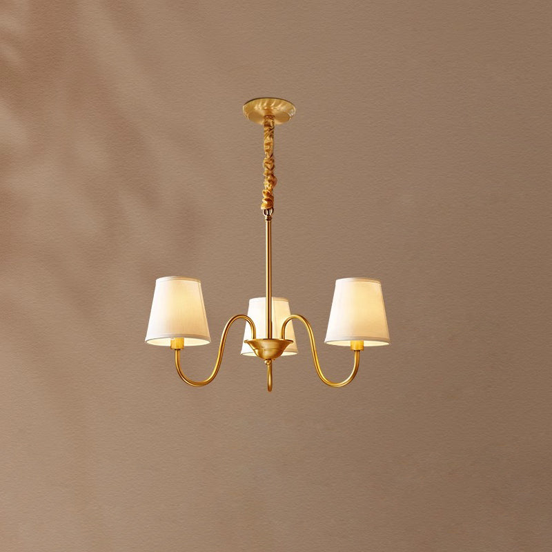 Harrow Aged Brass & Linen Chandelier
