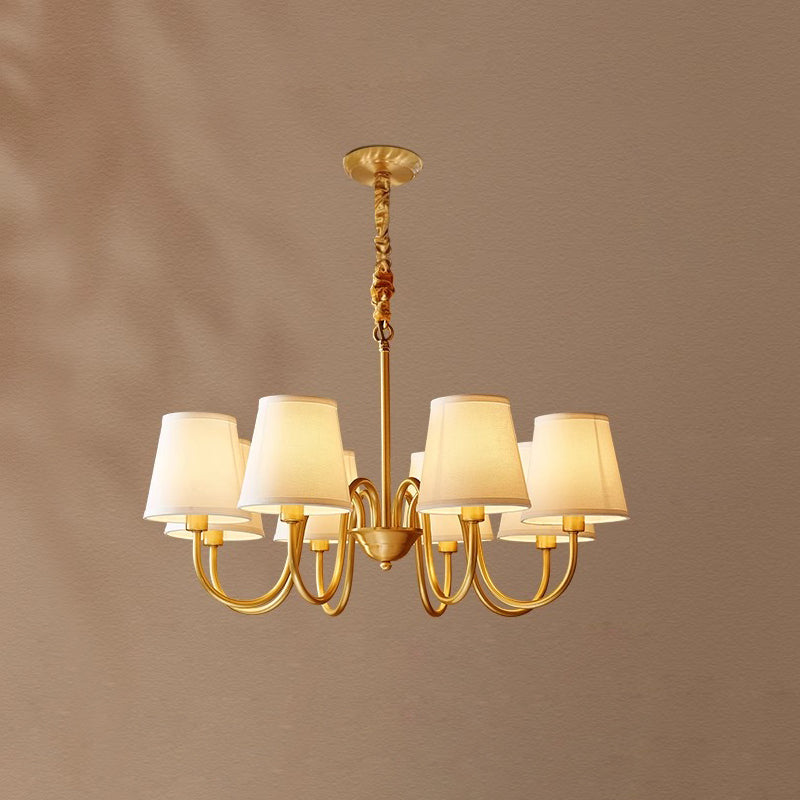 Harrow Aged Brass & Linen Chandelier