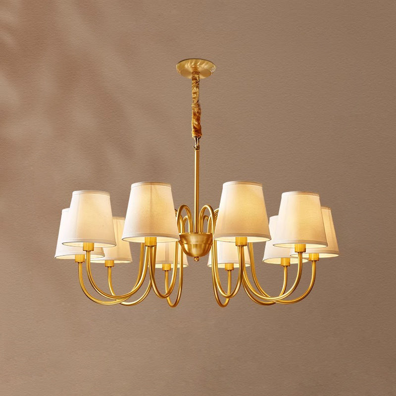 Harrow Aged Brass & Linen Chandelier