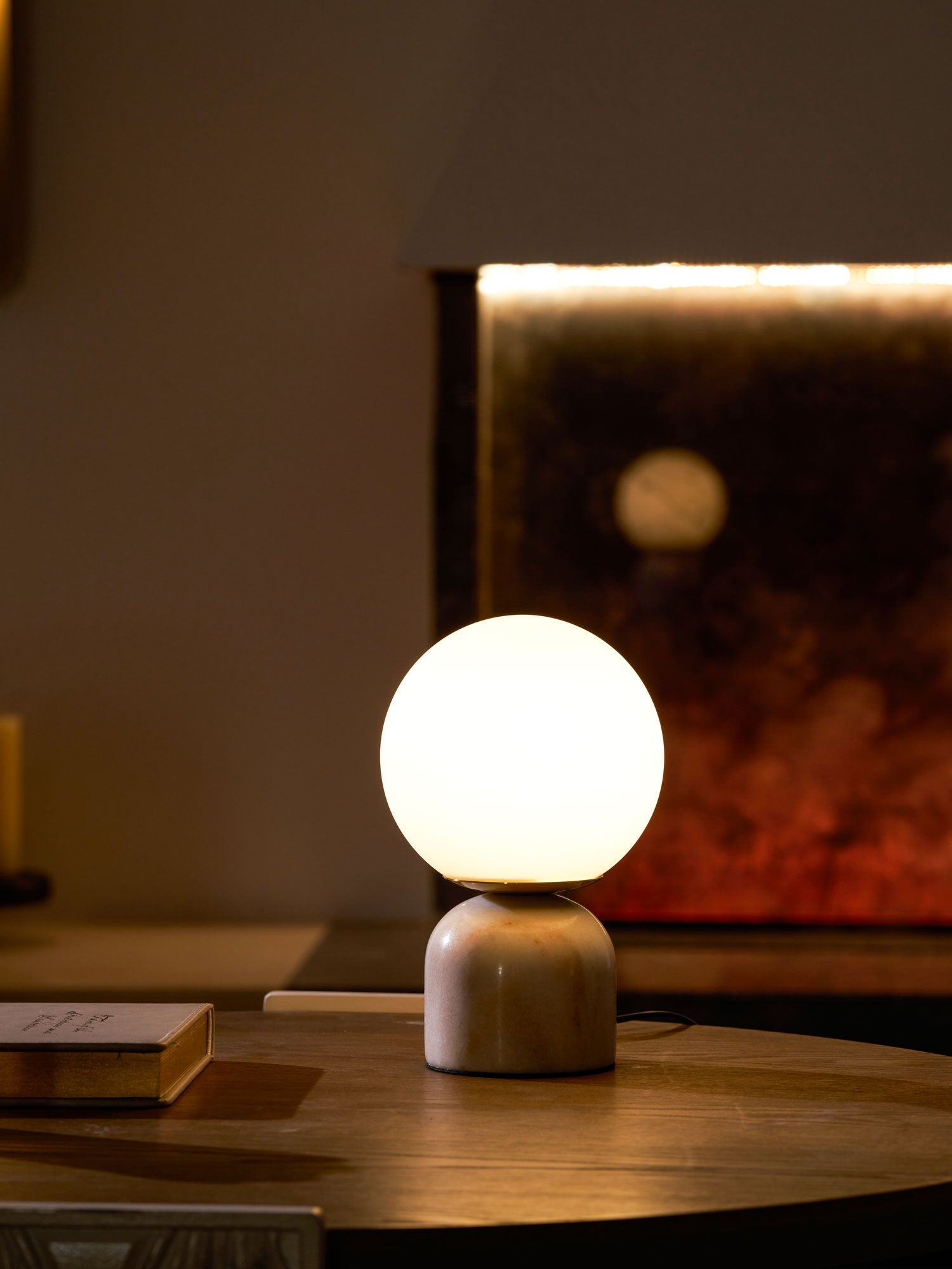 Vesta Marble & Opal Glass Table Lamp