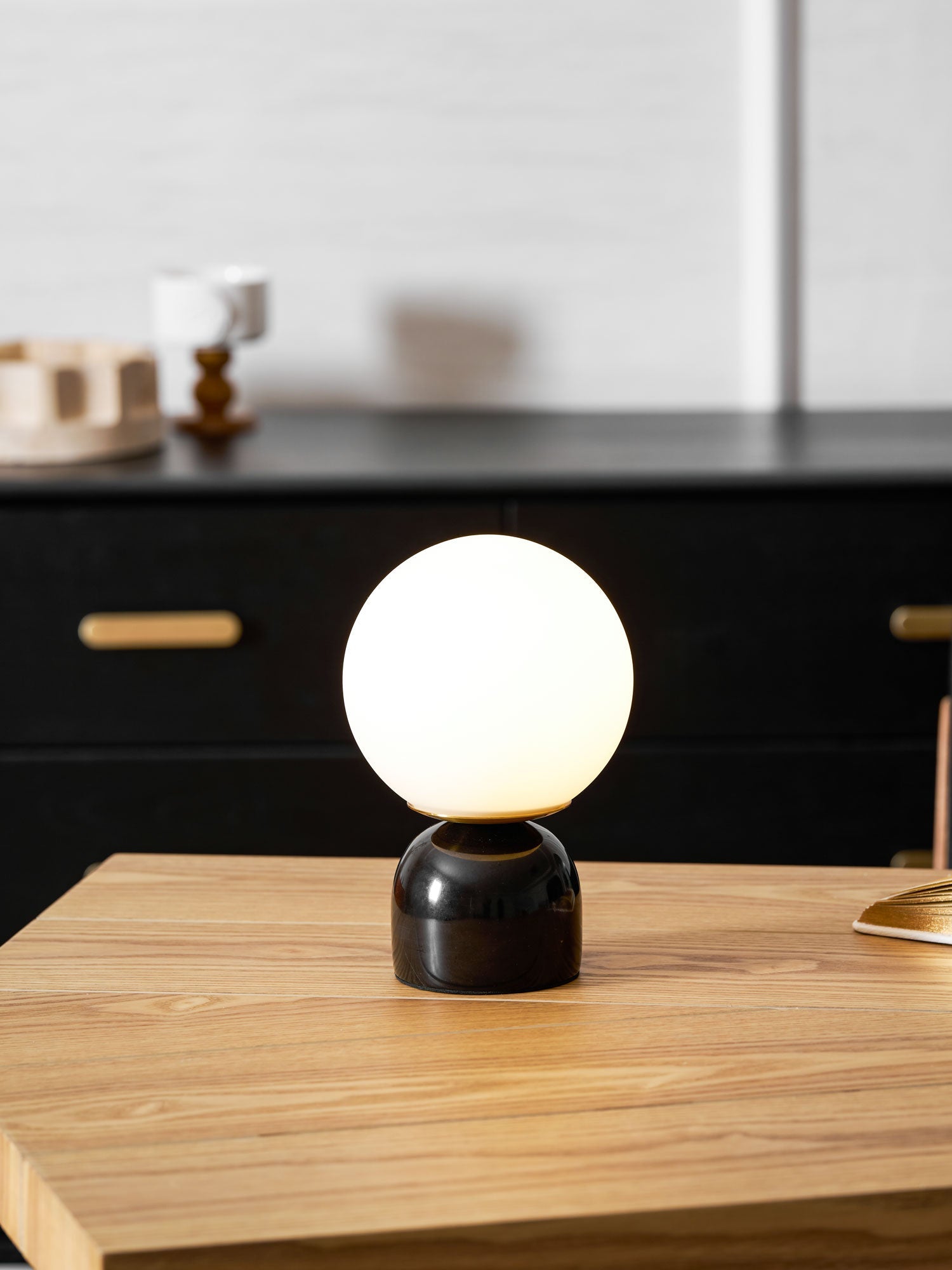 Vesta Marble & Opal Glass Table Lamp