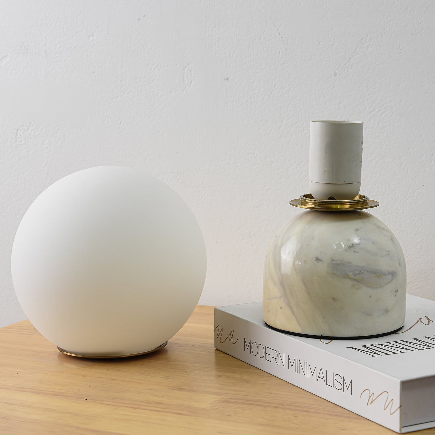Vesta Marble & Opal Glass Table Lamp