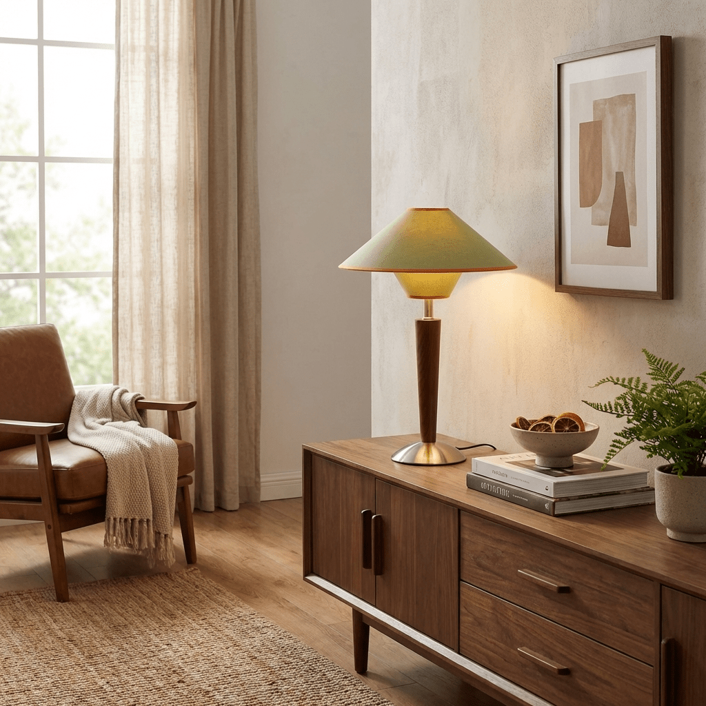 Alderwood Linen Shade Table Lamp