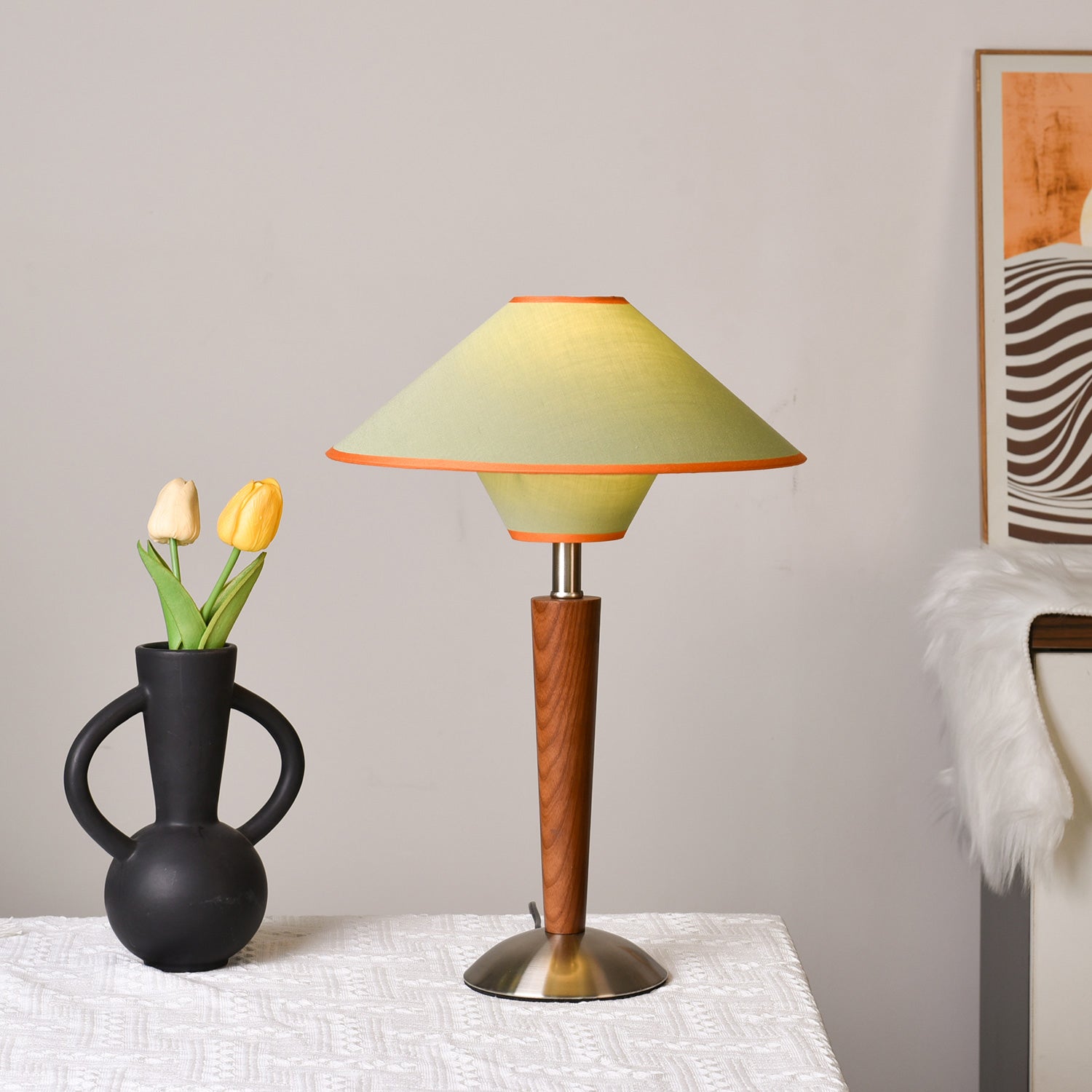 Alderwood Linen Shade Table Lamp