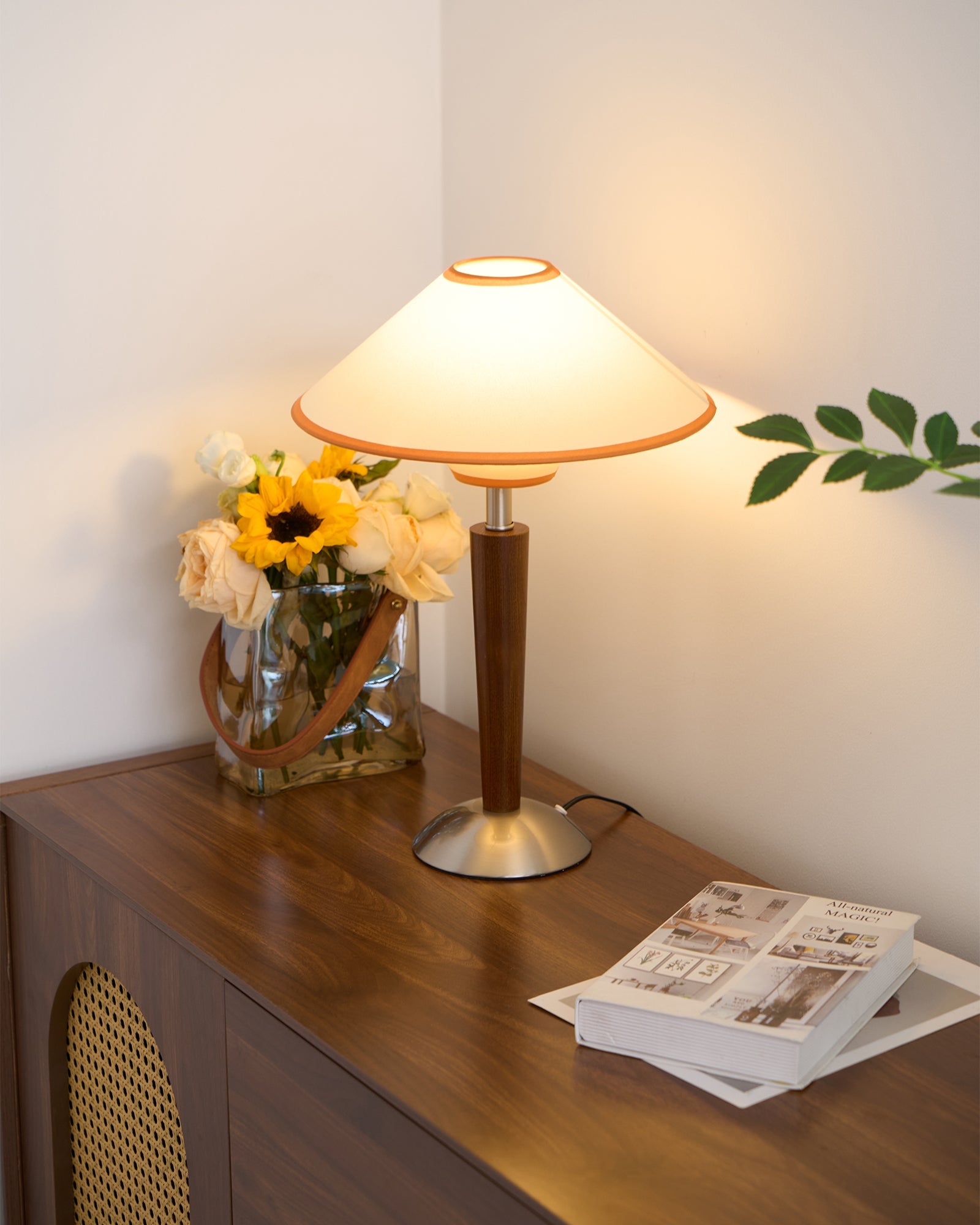 Alderwood Linen Shade Table Lamp