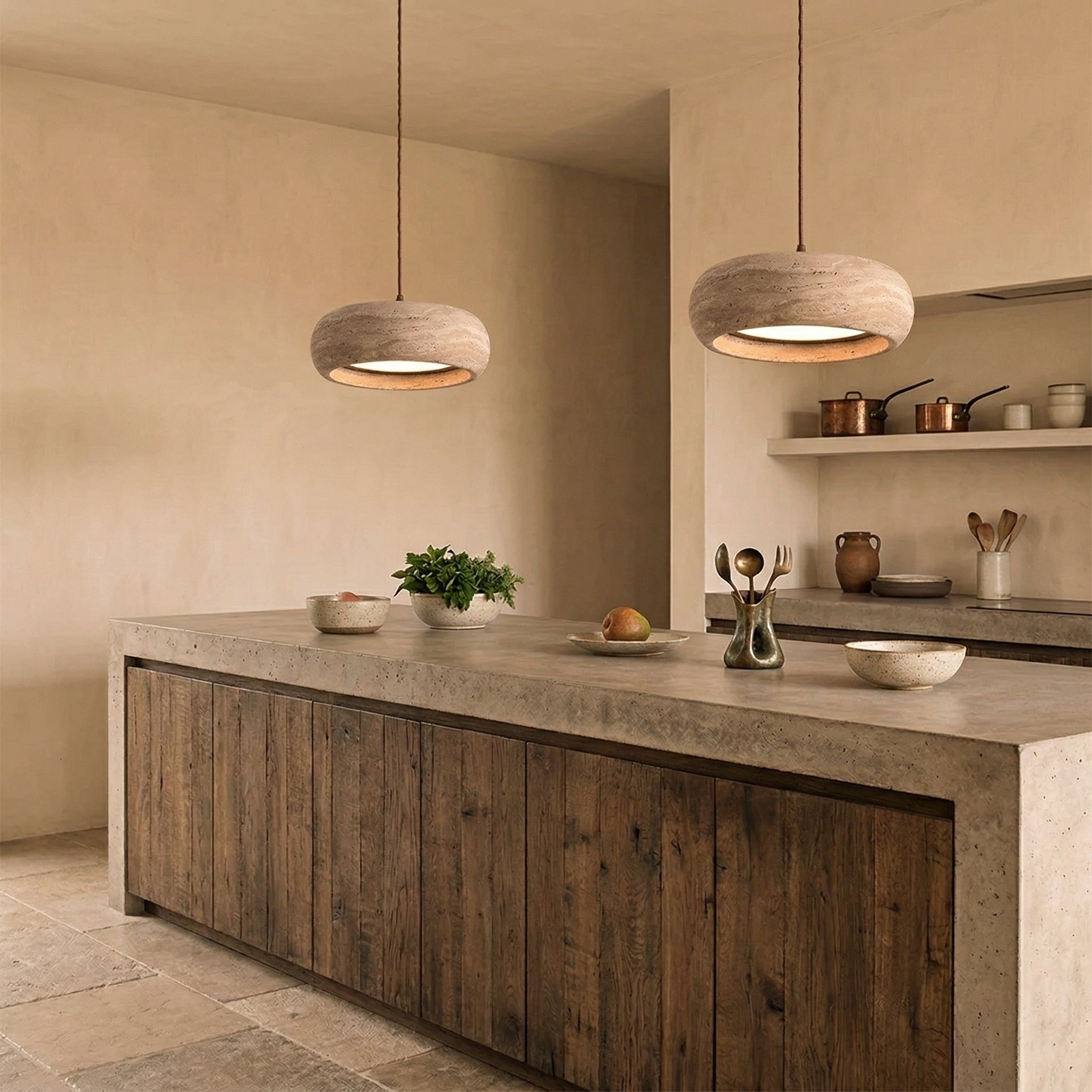 Cava Travertine Linear Pendant