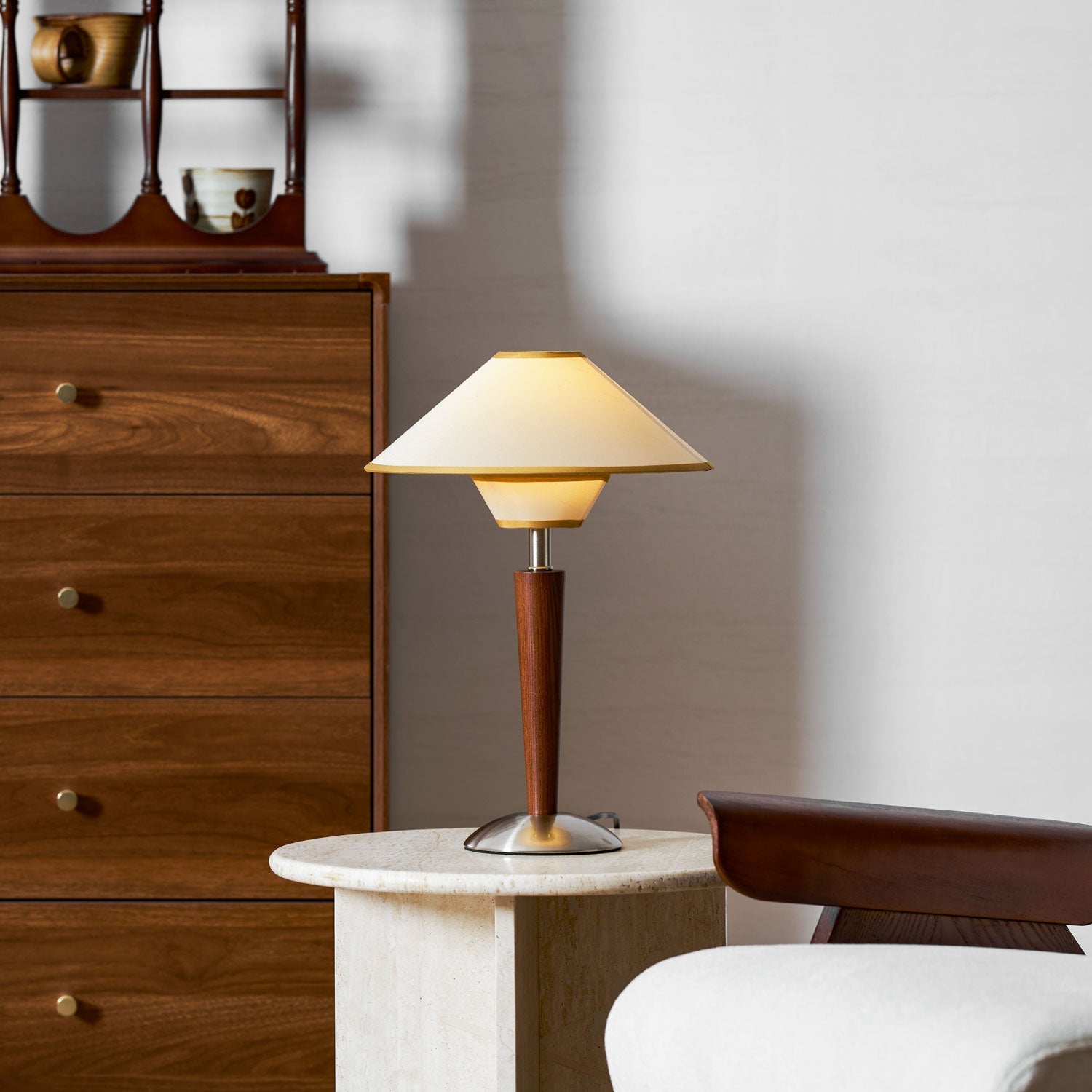 Alderwood Linen Shade Table Lamp