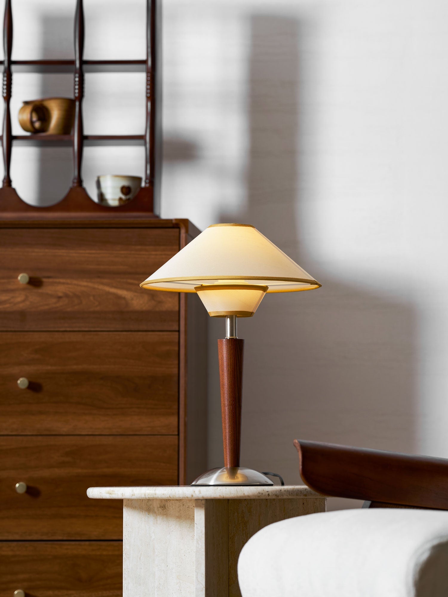 Alderwood Linen Shade Table Lamp
